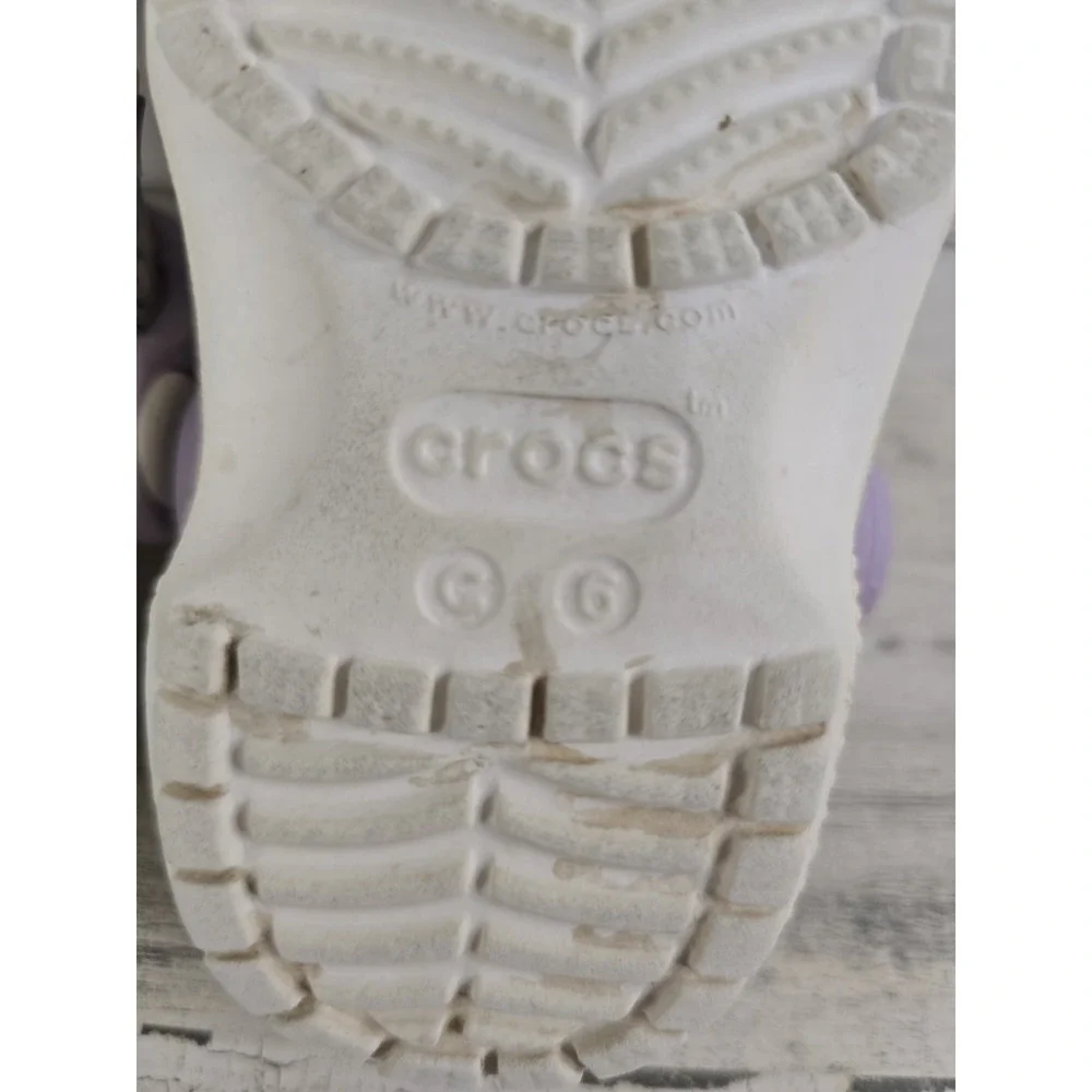 Crocs Kids Disney Frozen 2 Glitter Clogs White Purple Elsa Olaf Bruni Size C6